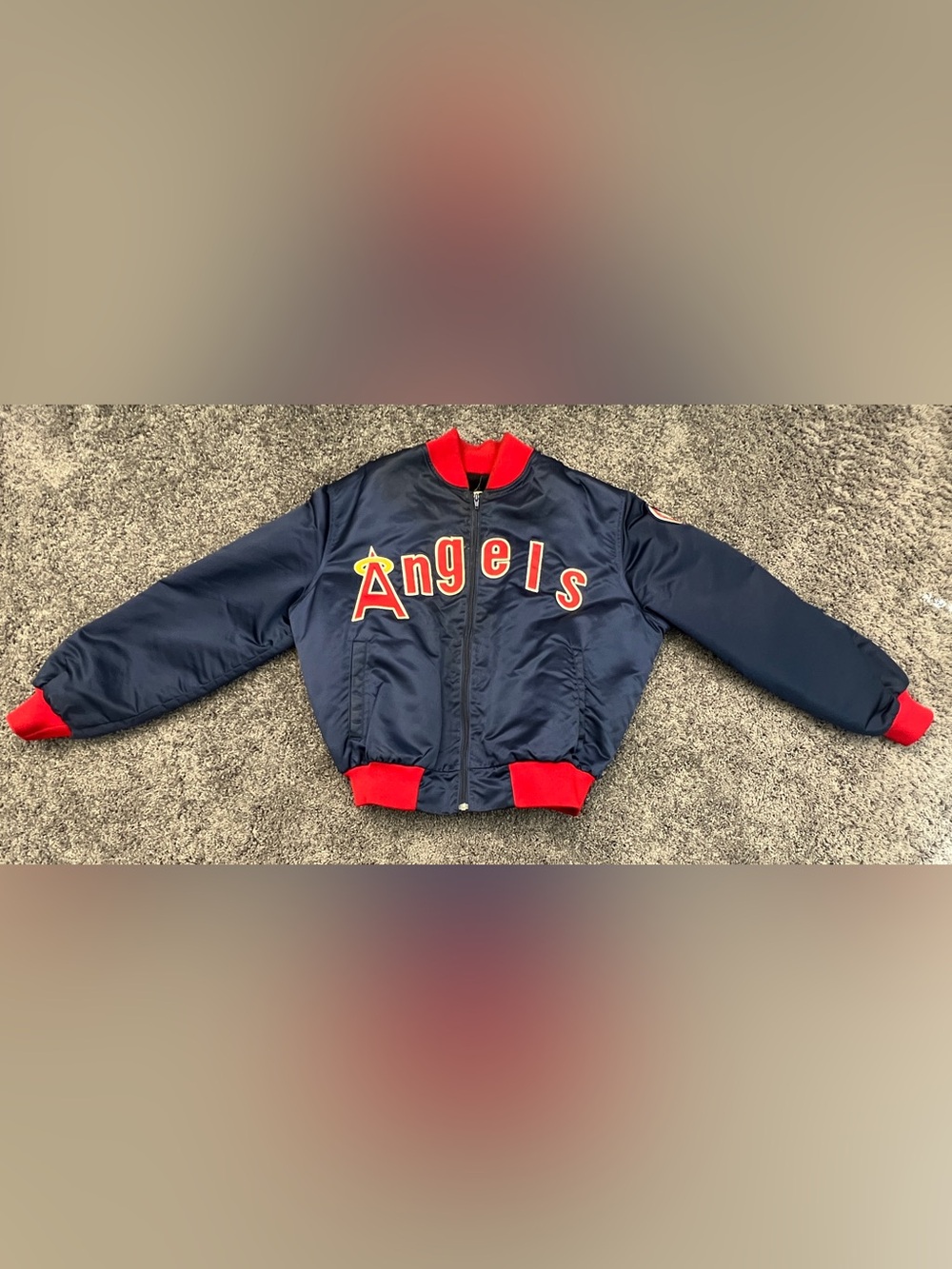 Vintage California Angels Mac Murray Jacket Men’s XL MLB Satin Los Angeles USA